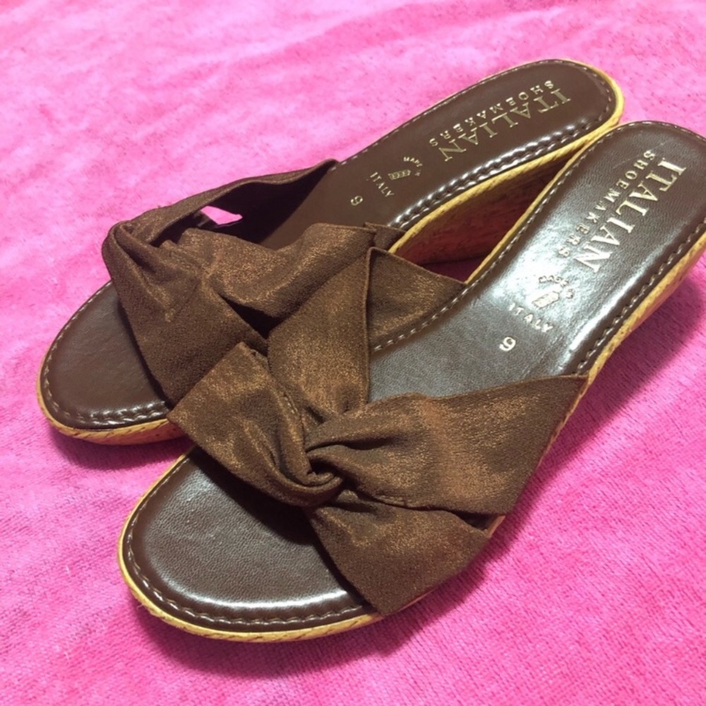 Italian Shoemaker Brown Wedge Sandals